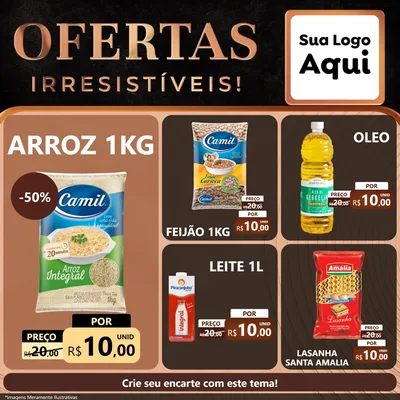 Modelo de Rede Social para Feed Facebook com o tema Ofertas Irresistíveis! para Supermercado