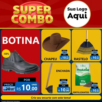 Modelo de Rede Social para Feed Facebook com o tema Super Combo para Agropecuária