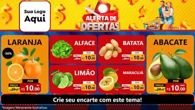 Modelo de TV para TV Horizontal com o tema Alerta de Ofertas para Hortifrúti