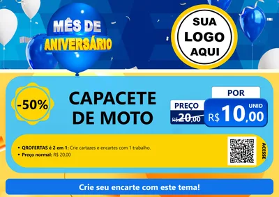 Modelo de Cartaz para Cartaz A4 Horizontal com o tema Mês de Aniversário para Moto peças