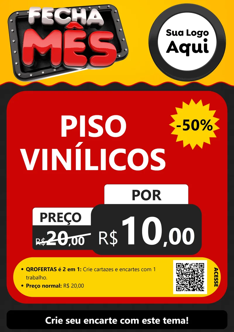 Modelo de Cartaz para Cartaz A4 Vertical com o tema Fecha Mês para Material para Construção