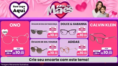 Modelo de TV para TV Horizontal com o tema Dia das Mães para Óticas