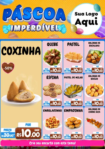 Modelo de Encarte para Encarte A4 Vertical com o tema Páscoa Imperdível para Salgadaria