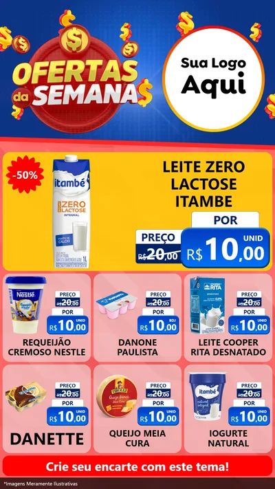 Modelo de Rede Social para Stories com o tema Ofertas Da Semana para Frios e Laticínios