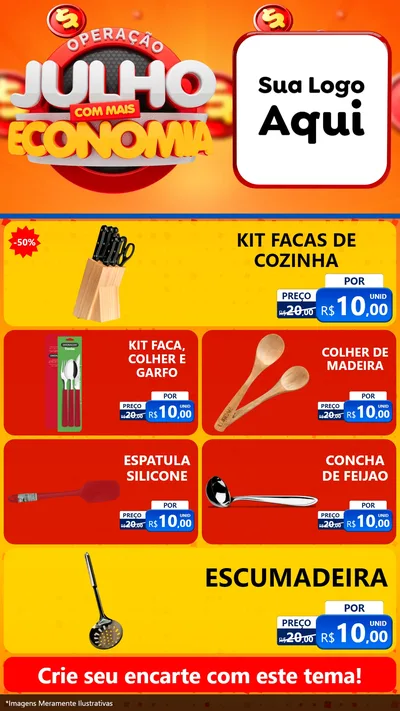 Modelo de TV para TV Vertical com o tema Operação Julho Com Mais Economia para Utilidades Domésticas