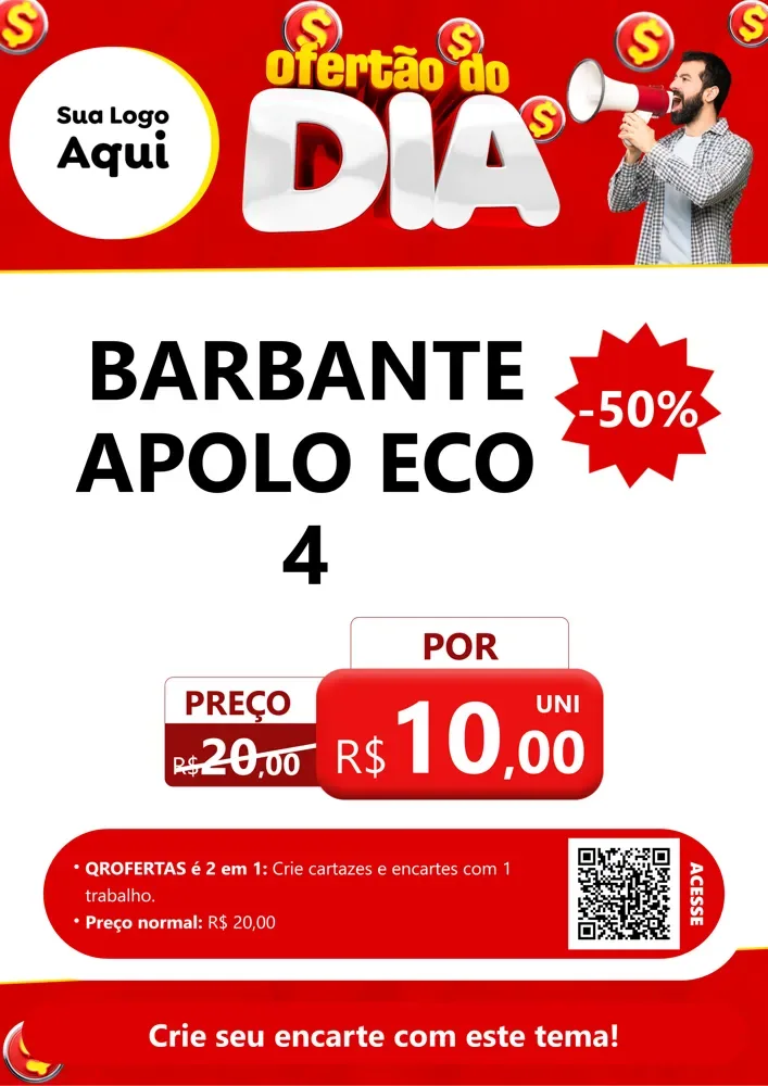 Modelo de Cartaz para Cartaz A4 Vertical com o tema Ofertão do dia para Armarinho e Aviamentos