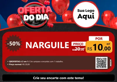 Modelo de Cartaz para Cartaz A4 Horizontal com o tema Oferta do Dia para Tabacaria