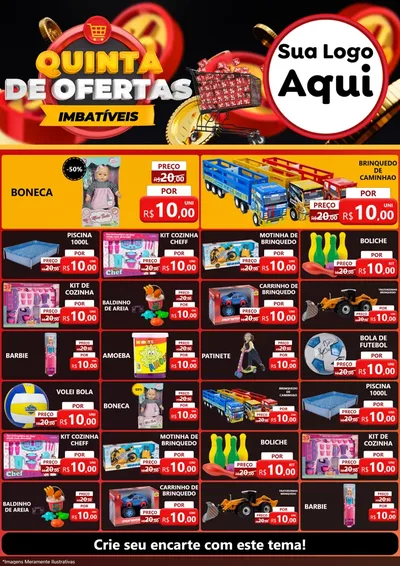 Modelo de Encarte para Encarte A4 Vertical com o tema Quinta de Ofertas Imbatíveis para Brinquedos
