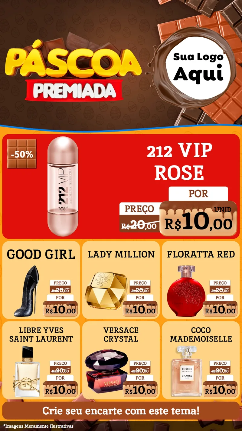 Modelo de Rede Social para Stories com o tema Páscoa Premiada para Perfumes