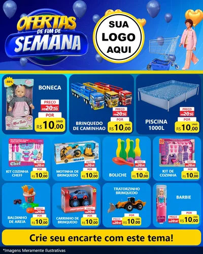 Modelo de Rede Social para Feed Instagram com o tema Ofertas de Fim de Semana para Brinquedos