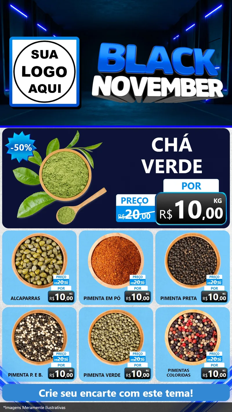 Modelo de Rede Social para Stories com o tema Black November para Produtos Naturais