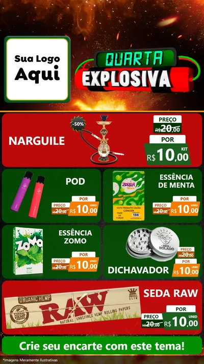 Modelo de TV para TV Vertical com o tema Quarta Explosiva para Tabacaria