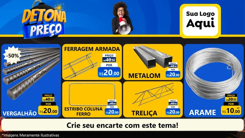 Modelo de TV para TV Horizontal com o tema Detona Preços para Ferragens