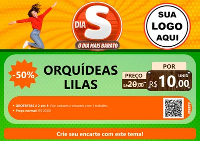 Modelo de Cartaz para Cartaz A4 Horizontal com o tema Dia S - O Dia Mais Barato para Floricultura e jardim