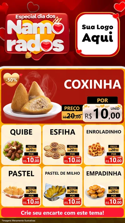 Modelo de Rede Social para Stories com o tema Especial Dia dos Namorados para Salgadaria