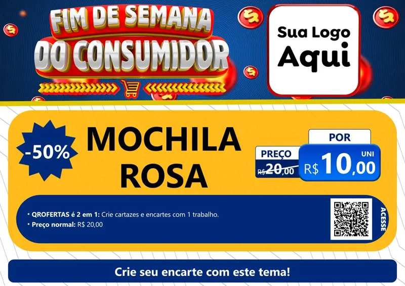 Modelo de Cartaz para Cartaz A4 Horizontal com o tema Fim de Semana do Consumidor para Papelaria