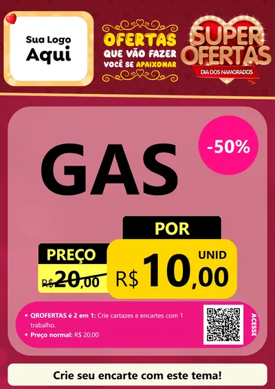 Modelo de Cartaz para Cartaz A4 Vertical com o tema Dia dos Namorados para Água e gás