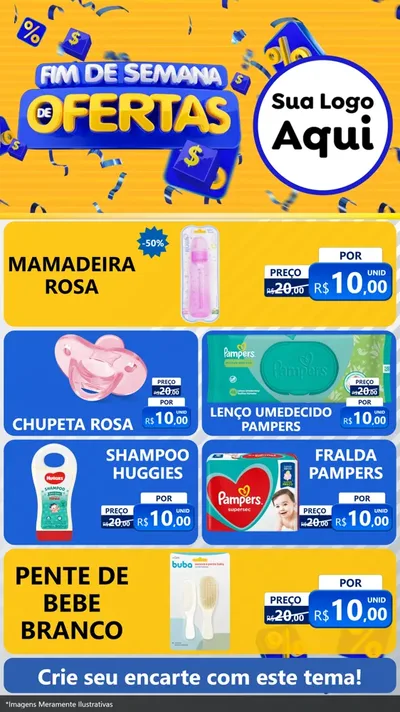 Modelo de TV para TV Vertical com o tema Fim de Semana de Ofertas para Bebês