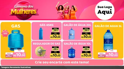 Modelo de TV para TV Horizontal com o tema Semana das Mulheres para Água e gás
