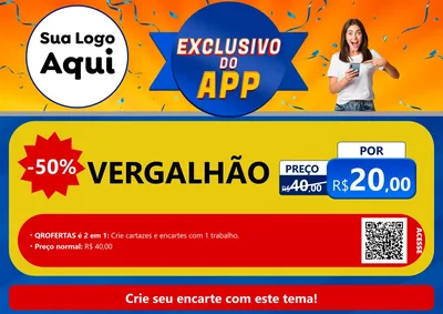 Modelo de Cartaz para Cartaz A4 Horizontal com o tema Exclusivo do Aplicativo para Ferragens