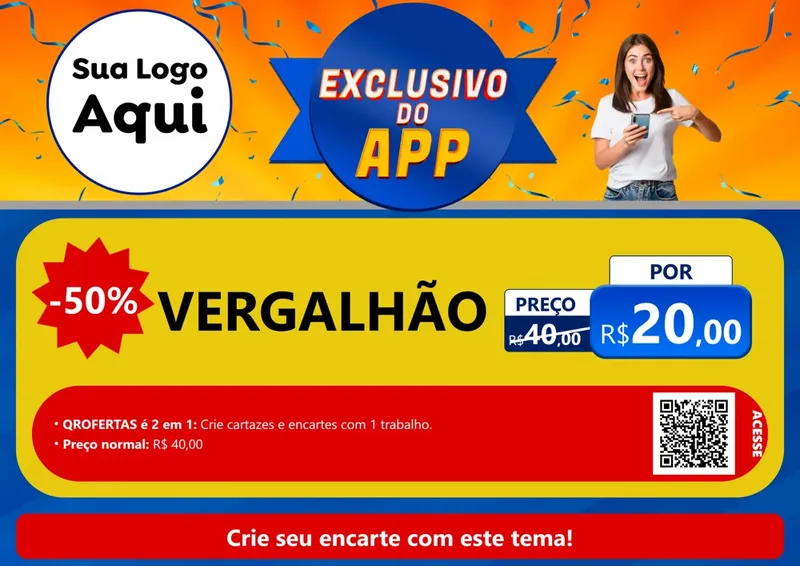 Modelo de Cartaz para Cartaz A4 Horizontal com o tema Exclusivo do Aplicativo para Ferragens