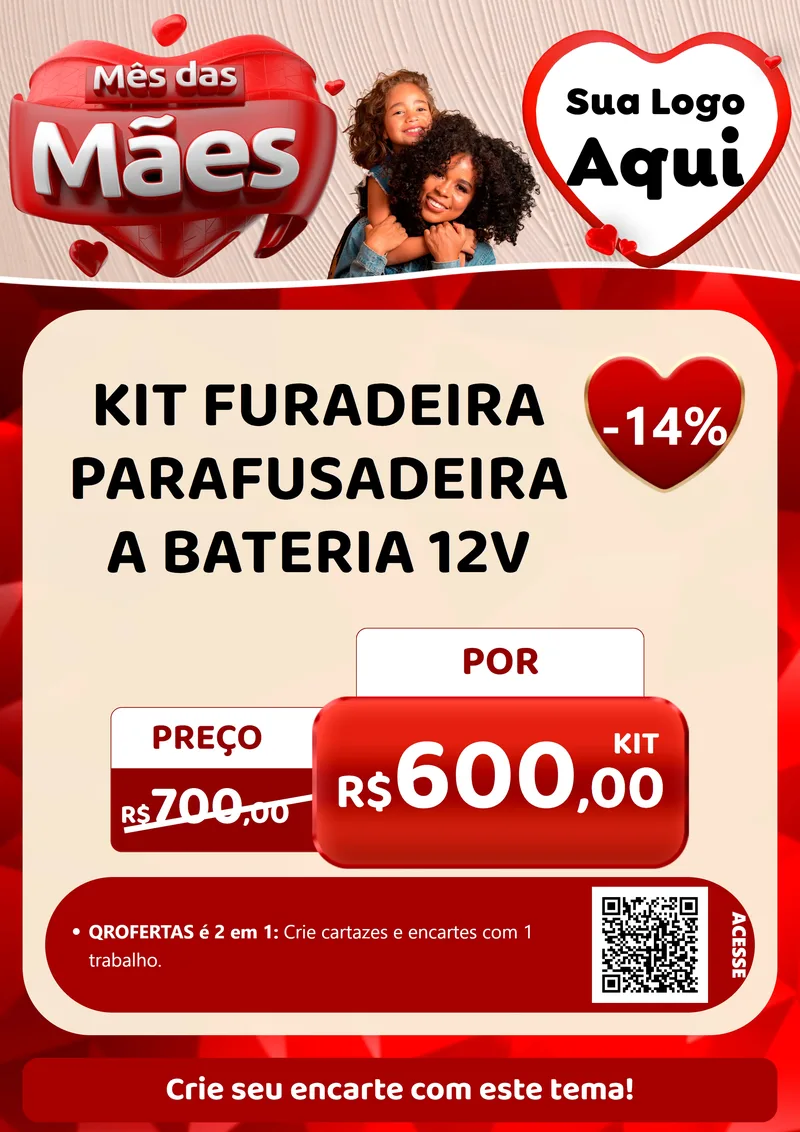 Modelo de Cartaz para Cartaz A4 Vertical com o tema Mês das Mães para Maquinas e Ferramentas