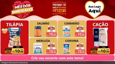 Modelo de TV para TV Horizontal com o tema Mês dos Namorados para Peixaria