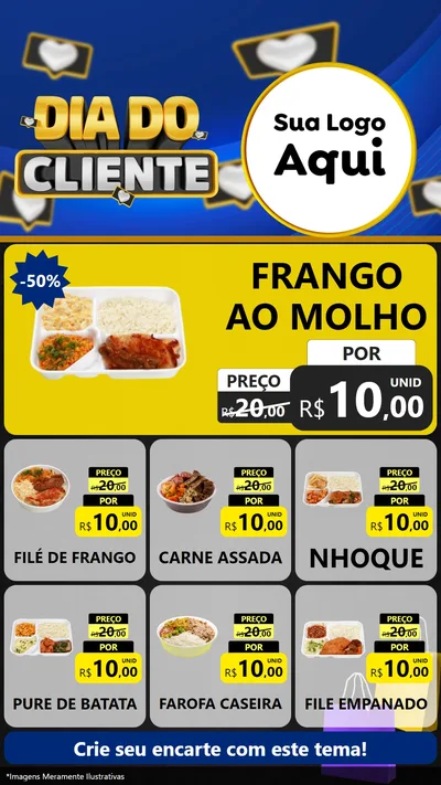 Modelo de Rede Social para Stories com o tema Dia Do Cliente para Restaurante