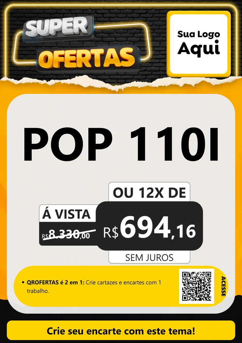 Modelo de Cartaz para Cartaz A4 Vertical com o tema Super Ofertas para Concessionaria de Motos