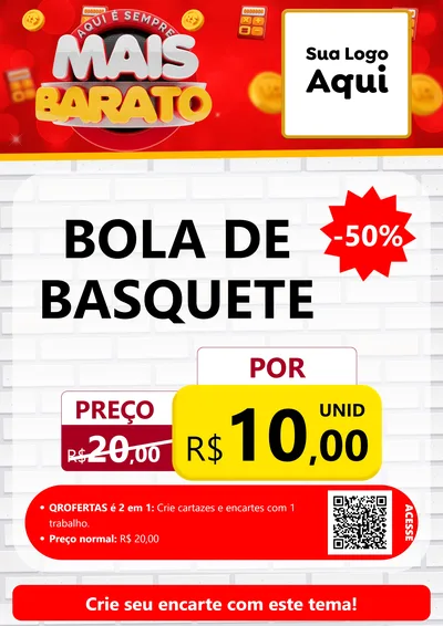 Modelo de Cartaz para Cartaz A4 Vertical com o tema Mais Barato para Artigos Esportivos