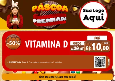 Modelo de Cartaz para Cartaz A4 Horizontal com o tema Páscoa Premiada para Farmácia