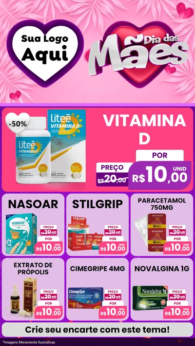 Modelo de Rede Social para Stories com o tema Dia das Mães para Farmácia