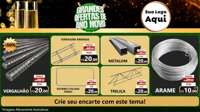 Modelo de TV para TV Horizontal com o tema Grandes Ofertas de Ano Novo para Ferragens