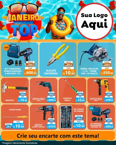 Modelo de Rede Social para Feed Instagram com o tema Janeiro Top para Maquinas e Ferramentas