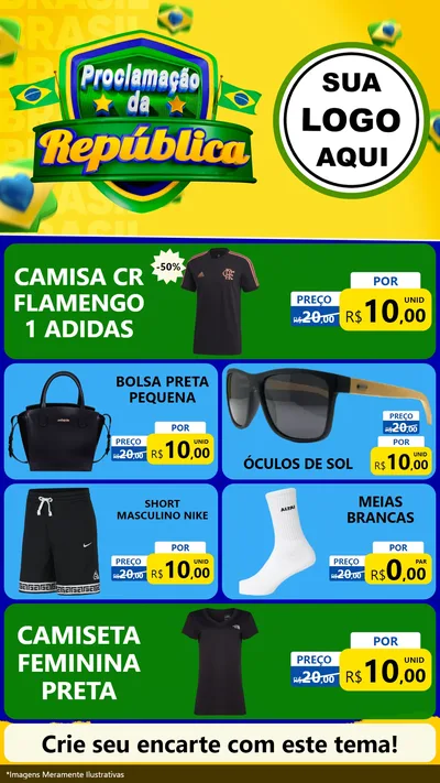 Modelo de TV para TV Vertical com o tema Proclamação da República para Roupas e acessórios
