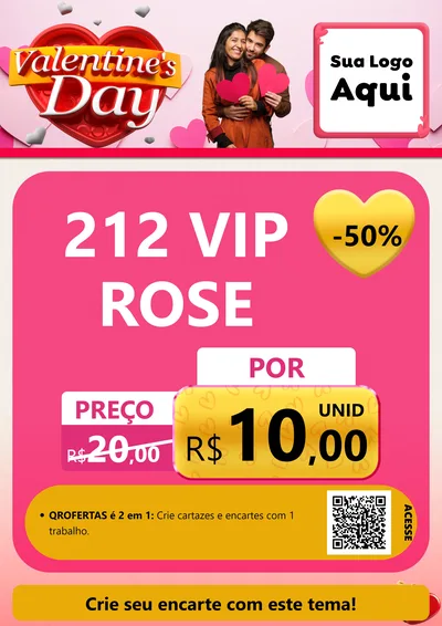Modelo de Cartaz para Cartaz A4 Vertical com o tema Valentine's Day para Perfumes