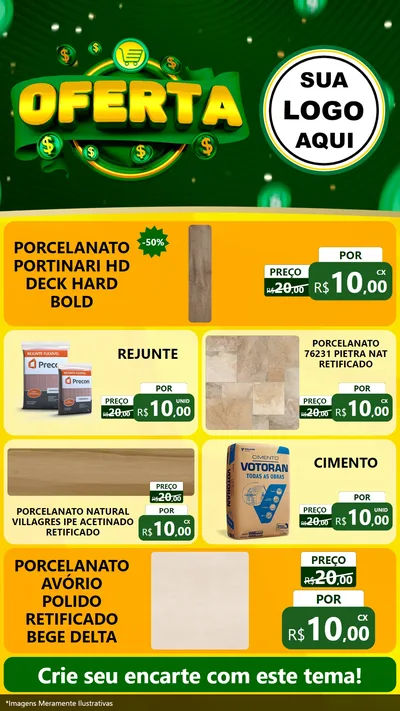 Modelo de TV para TV Vertical com o tema Oferta para Pisos e revestimentos