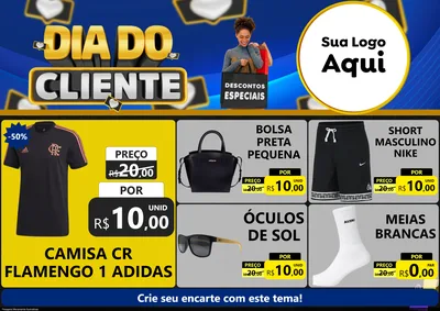 Modelo de Encarte para Encarte A4 Horizontal com o tema Dia Do Cliente para Roupas e acessórios