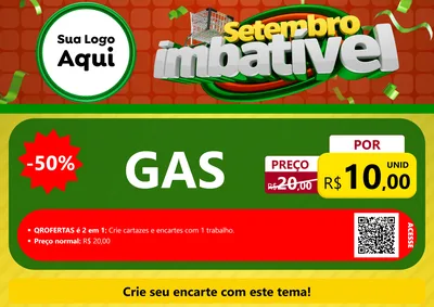Modelo de Cartaz para Cartaz A4 Horizontal com o tema Setembro Imbatível para Água e gás