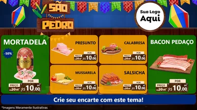 Modelo de TV para TV Horizontal com o tema São Pedro para Frios e Laticínios