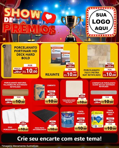 Modelo de Rede Social para Feed Instagram com o tema Show de Prêmios para Pisos e revestimentos