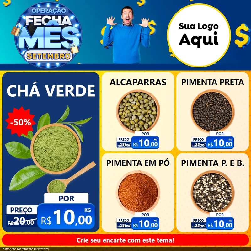 Modelo de Rede Social para Feed Facebook com o tema Operação Fecha Mês Setembro para Produtos Naturais