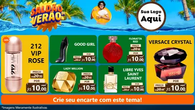 Modelo de TV para TV Horizontal com o tema Saldão de Verão para Perfumes