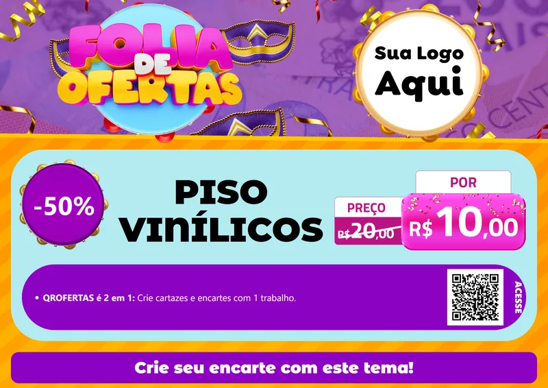 Modelo de Cartaz para Cartaz A4 Horizontal com o tema Folia de Ofertas para Material para Construção