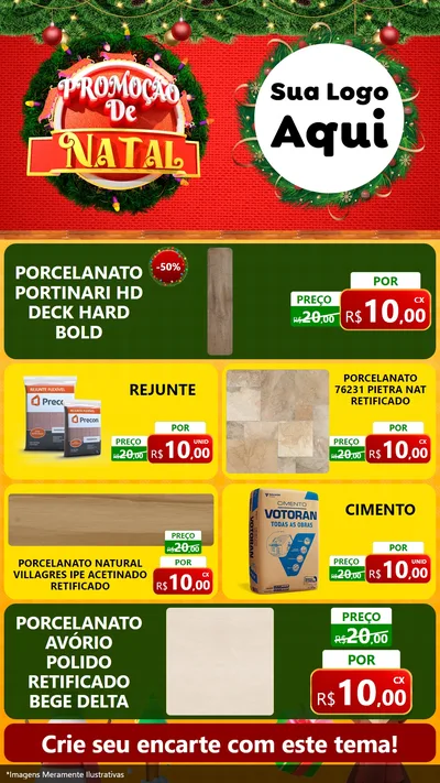 Modelo de TV para TV Vertical com o tema Promoção de Natal para Pisos e revestimentos
