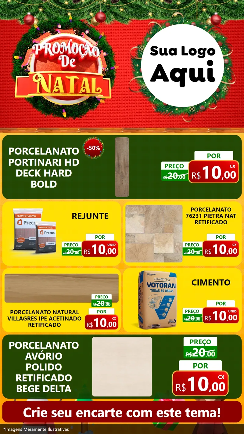 Modelo de TV para TV Vertical com o tema Promoção de Natal para Pisos e revestimentos