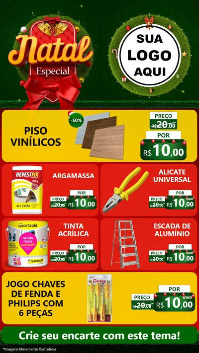 Modelo de TV para TV Vertical com o tema Natal Especial para Material para Construção
