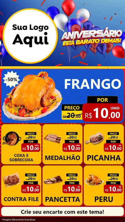 Modelo de Rede Social para Stories com o tema Aniversário para Assados