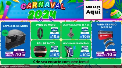Modelo de TV para TV Horizontal com o tema Carnaval 2027 para Moto peças