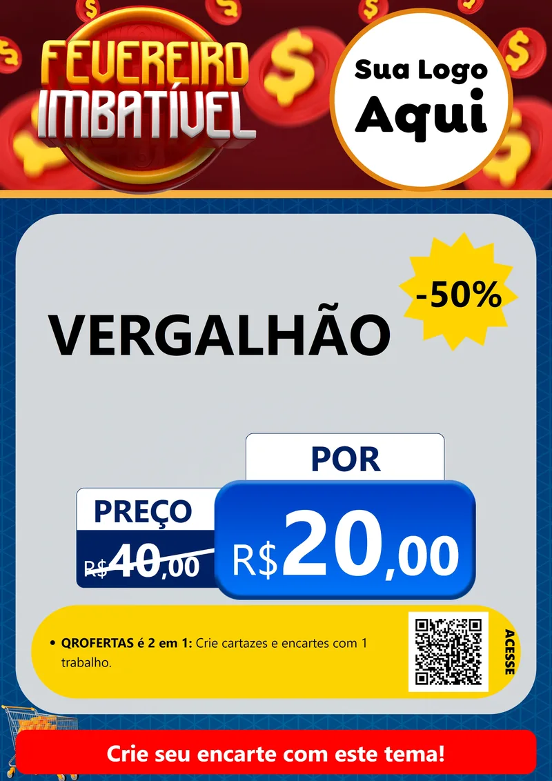 Modelo de Cartaz para Cartaz A4 Vertical com o tema Fevereiro Imbatível para Ferragens